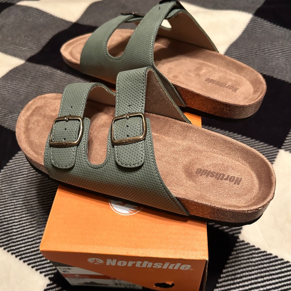 Northside Green Slide Sandals